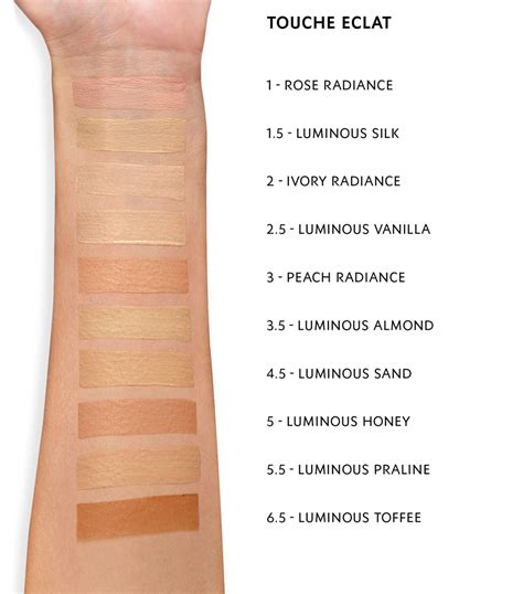 ysl touch eclat 2|YSL touche eclat colour chart.